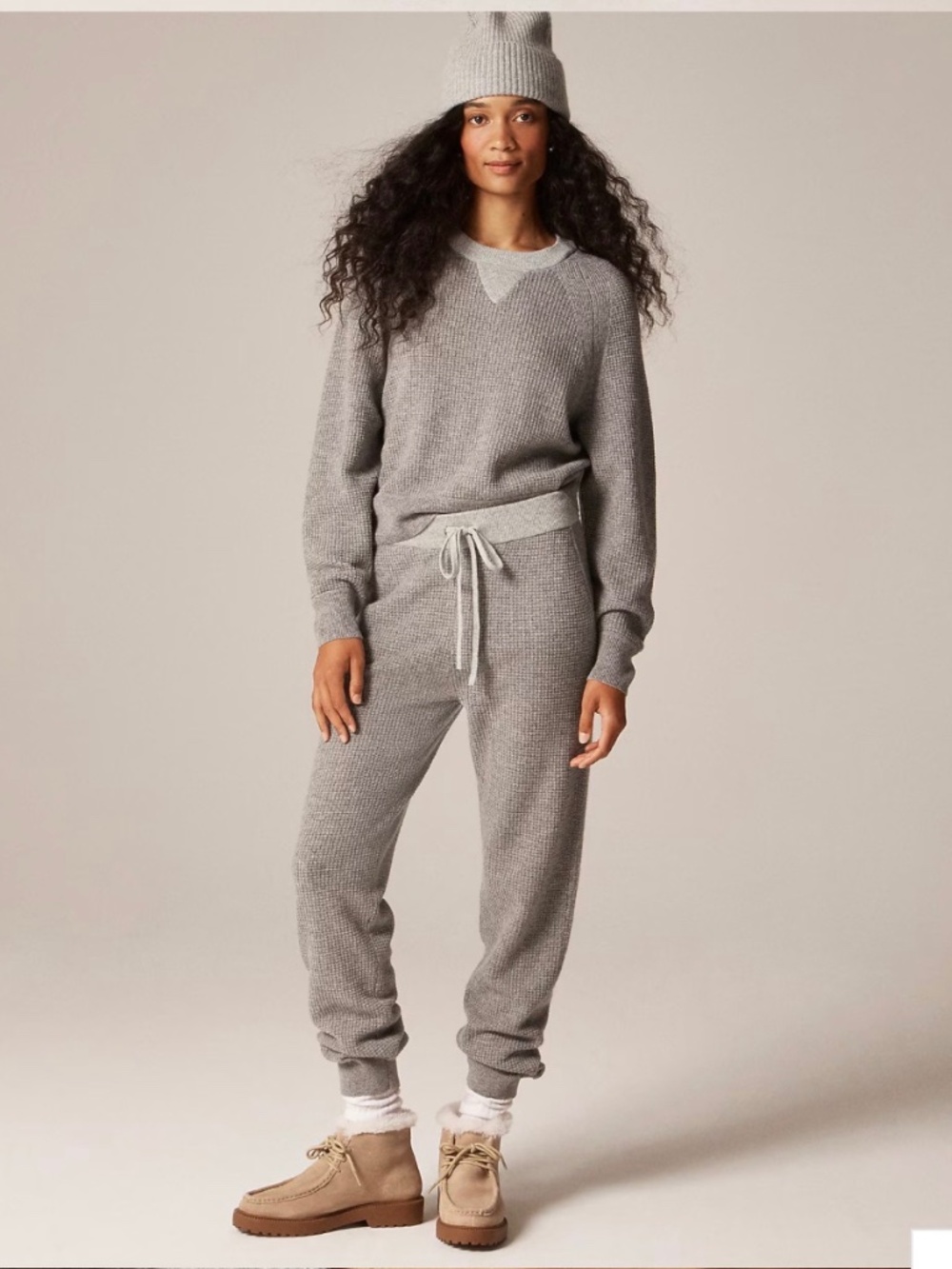 Jcrew Cashmere waffle-stitch crewneck sweatshirt